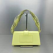 	 Bagsaaa Jacquemus Le Bambino long Ficiu shoulder yellow bag - 26x14cm - 4