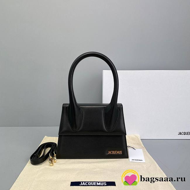 	 Bagsaaa Jacquemus Le Grand Chiquito Black Leather - 22x18cm - 1