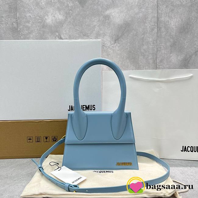 	 Bagsaaa Jacquemus Le Grand Chiquito Light Blue Leather - 22x18cm - 1