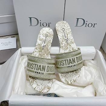 Bagsaaa Dior Dway Slides Gold Embroidery