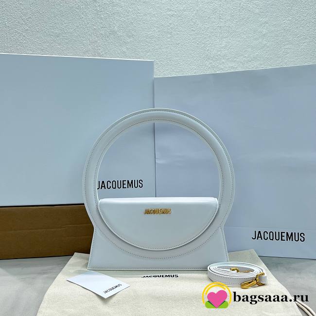 	 Bagsaaa Jacquemus Le Sac Rond Cirlce Bag White - 26 x 12.5 cm - 1