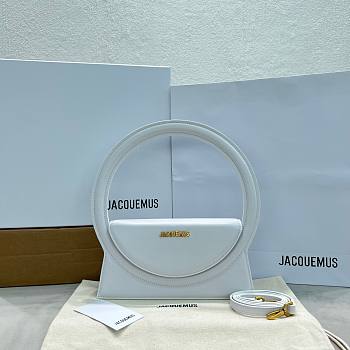 	 Bagsaaa Jacquemus Le Sac Rond Cirlce Bag White - 26 x 12.5 cm