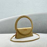 	 Bagsaaa Jacquemus Le Sac Rond Cirlce Velvet Beige Bag - 26 x 12.5 cm - 4