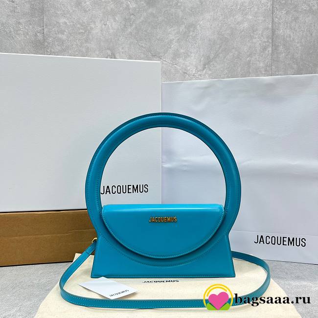 	 Bagsaaa Jacquemus Le Sac Rond Cirlce Bag Blue - 26 x 12.5 cm - 1