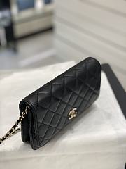 Bagsaaa Chanel WOC Lambskin Leather With Ball Charm Strap Black - 19-3.5-12cm - 5