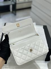 Bagsaaa Chanel WOC Lambskin Leather With Ball Charm Strap White - 19-3.5-12cm - 6