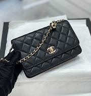 Bagsaaa Chanel WOC Lambskin Leather With Ball Charm Strap Black - 19-3.5-12cm - 1
