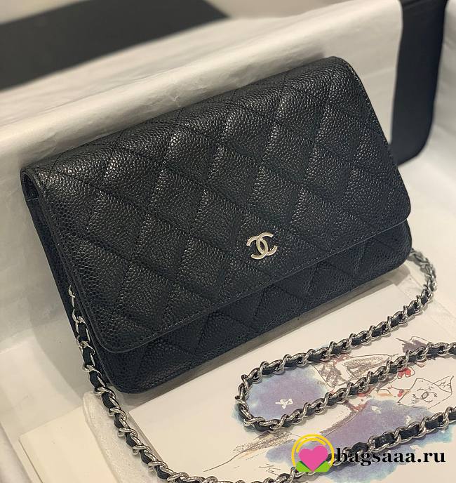 Bagsaaa Chanel WOC Caviar Leather Black With Silver Hardware - 19-3.5-12cm - 1
