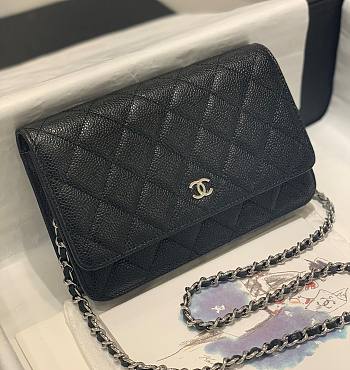 Bagsaaa Chanel WOC Caviar Leather Black With Silver Hardware - 19-3.5-12cm