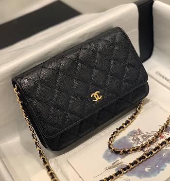 	 Bagsaaa Chanel WOC Caviar Leather Black With Gold Hardware - 19-3.5-12cm