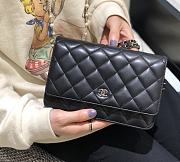 	 Bagsaaa Chanel WOC Lambskin Leather Black With Silver Hardware - 19-3.5-12cm - 1