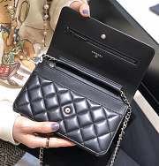 	 Bagsaaa Chanel WOC Lambskin Leather Black With Silver Hardware - 19-3.5-12cm - 3