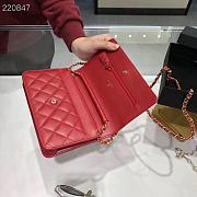 Bagsaaa Chanel WOC Red Lambskin leather - 19cm - 4