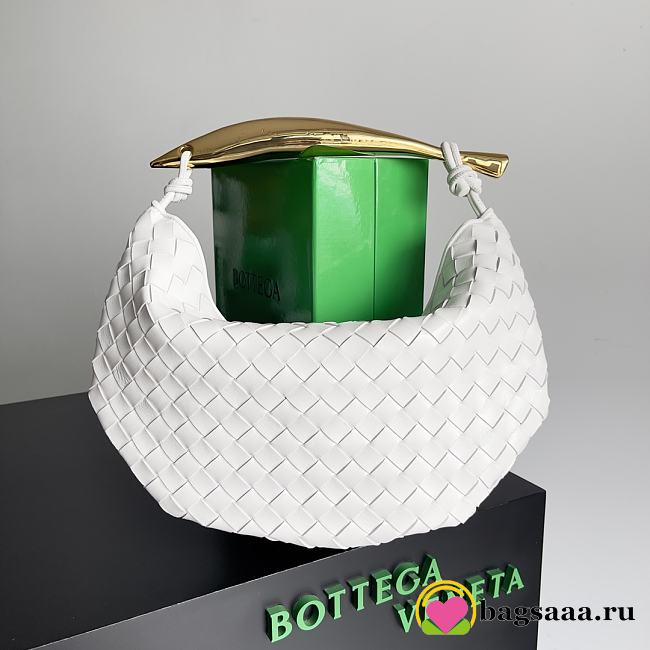 Bagsaaa Bottega Veneta Sardine Top Handle White Bag - 36*3*24cm - 1