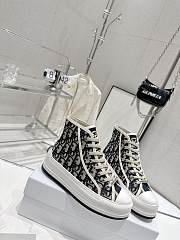 Bagsaaa Dior Walk n Dior High Top Platform Sneaker Deep Blue Oblique  - 3