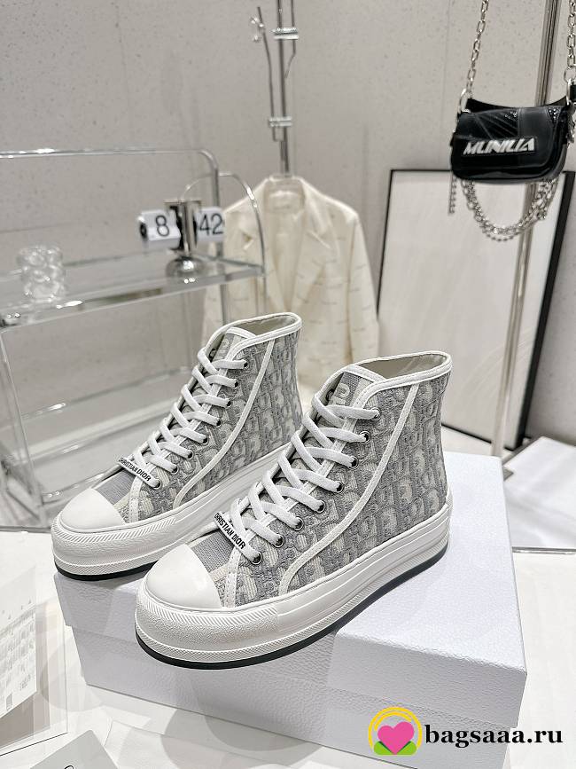 	 Bagsaaa Dior Walk n Dior High Top Platform Sneaker Grey Oblique - 1