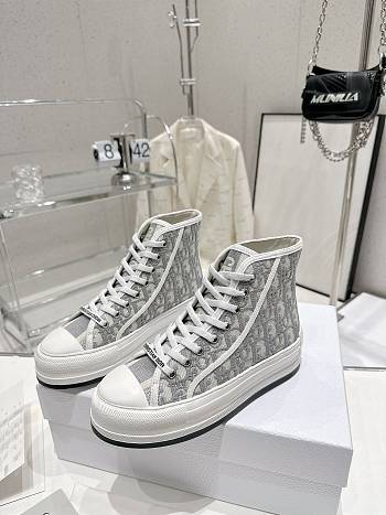 	 Bagsaaa Dior Walk n Dior High Top Platform Sneaker Grey Oblique
