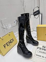 Bagsaaa Fendi Patent Leather Long Black Boot - 2