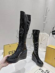 Bagsaaa Fendi Patent Leather Long Black Boot - 3