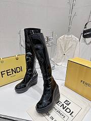 Bagsaaa Fendi Patent Leather Long Black Boot - 4