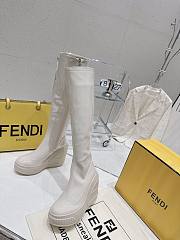 	 Bagsaaa Fendi Patent Leather Long White Boot - 3