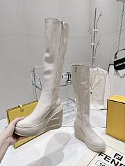 	 Bagsaaa Fendi Patent Leather Long White Boot - 5