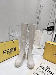 	 Bagsaaa Fendi Patent Leather Long White Boot - 4