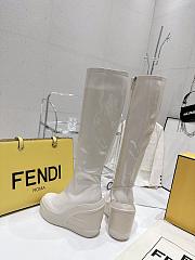 	 Bagsaaa Fendi Patent Leather Long White Boot - 6