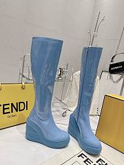 	 Bagsaaa Fendi Patent Leather Long Blue Boot - 3