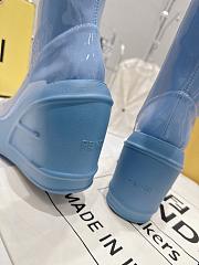 	 Bagsaaa Fendi Patent Leather Long Blue Boot - 5