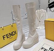 	 Bagsaaa Fendi Patent Leather Long White Boot - 1