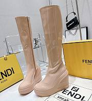 	 Bagsaaa Fendi Patent Leather Long Nude Boot - 1
