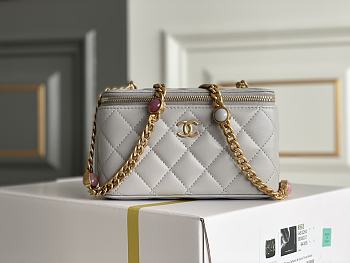 	 Bagsaaa Chanel Vanity Grey Bag - 17x9.5x8cm