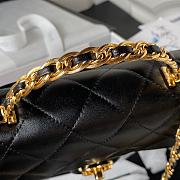 Bagsaaa Chanel Flap Bag Lambskin Leather Gold Handle In Black - 13X21X8cm  - 2