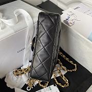 Bagsaaa Chanel Flap Bag Lambskin Leather Gold Handle In Black - 13X21X8cm  - 3