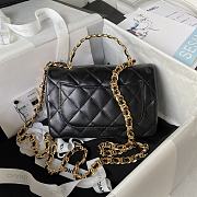 Bagsaaa Chanel Flap Bag Lambskin Leather Gold Handle In Black - 13X21X8cm  - 4