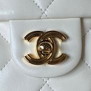 	 Bagsaaa Chanel Flap Bag Lambskin Leather Gold Handle In White - 13X21X8cm - 4