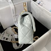 	 Bagsaaa Chanel Flap Bag Lambskin Leather Gold Handle In Gray - 13X21X8cm - 2