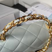	 Bagsaaa Chanel Flap Bag Lambskin Leather Gold Handle In Gray - 13X21X8cm - 5