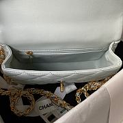 	 Bagsaaa Chanel Flap Bag Lambskin Leather Gold Handle In Gray - 13X21X8cm - 6