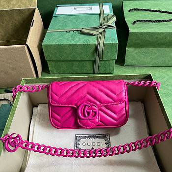 Bagsaaa Gucci Marmont Hot Pink - 16.5x10x5cm