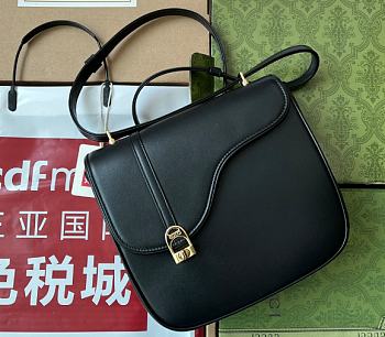 Bagsaaa Gucci Equestrian inspired shoulder black bag - 21x20x7cm