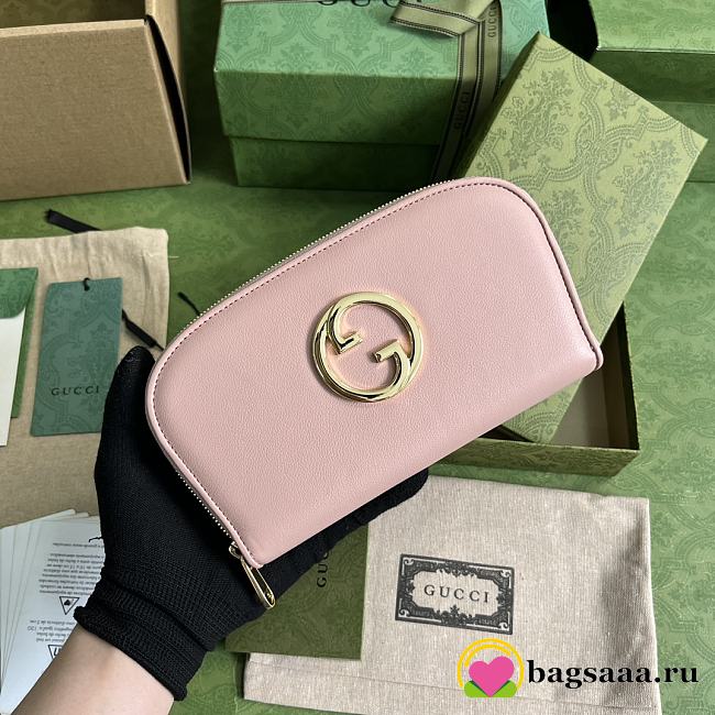 	 Bagsaaa Gucci Blondie Long Wallet Pink - 21x11cm - 1