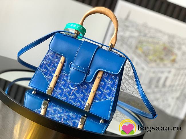 Bagsaaa Goyard Saigon Structure Mini Blue Bag - 15 cm x 7.5 cm x 20 cm - 1