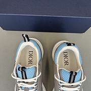 Bagsaaa Dior B22 Sneakers White and Blue Technical Mesh and Gray Calfskin - 2