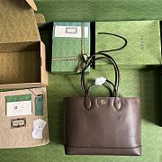 	 Bagsaaa Gucci Ophidia medium tote brown bag - W38.5cm x H28.5cm x D15cm - 3