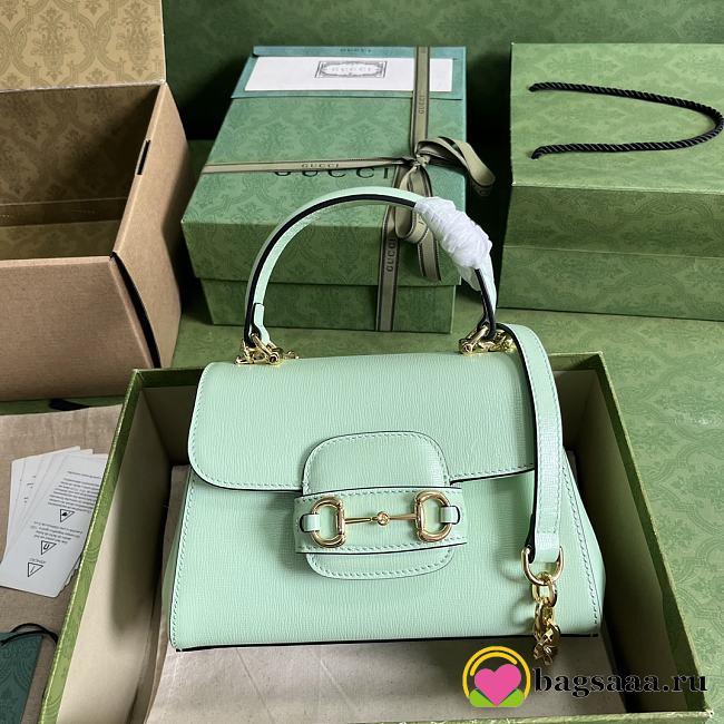 Bagsaaa Gucci Horsebit 1955 mini bag mint green - 22x16x10.5cm - 1