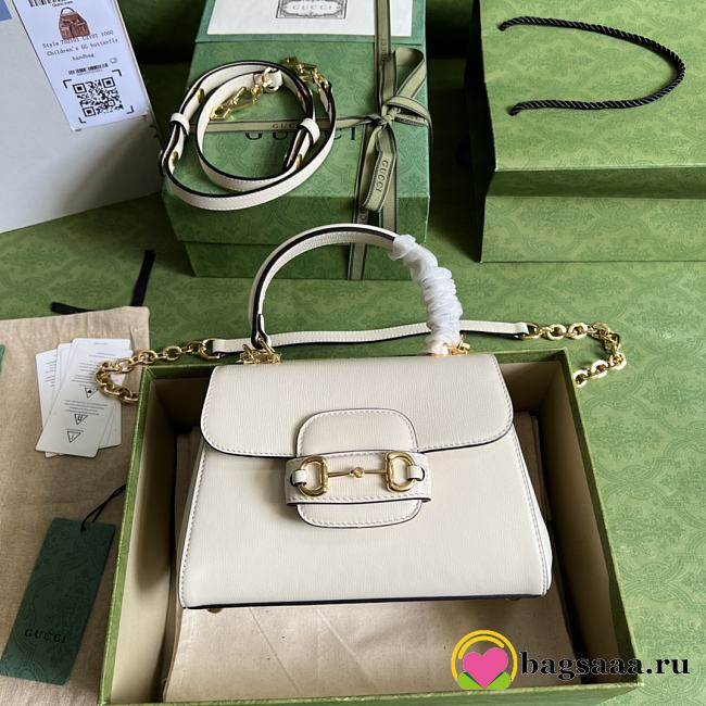 	 Bagsaaa Gucci Horsebit 1955 mini bag white  - 22x16x10.5cm - 1