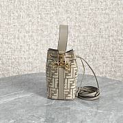	 Bagsaaa Fendi Mon Tresor Dove Grey Tapestry Fabric Mini Bag - 18x12x10cm - 3