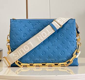 Bagsaaa Louis Vuitton Coussin MM Blue Bag - 34 x 24 x 12